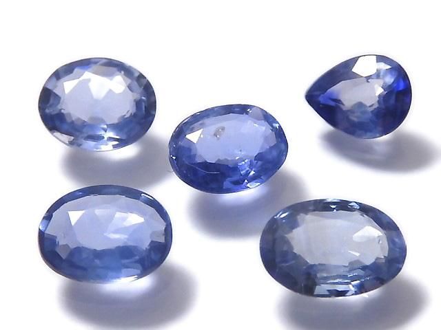 【動画】【1点もの】宝石質ブルーサファイアAAA ルース ファセットカット 5粒セット NO.1の画像
