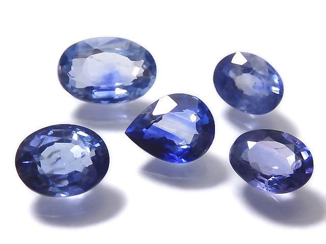 【動画】【1点もの】宝石質ブルーサファイアAAA ルース ファセットカット 5粒セット NO.4の画像