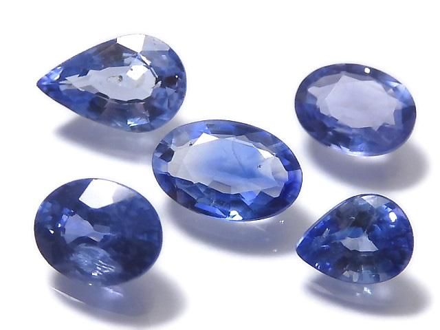 【動画】【1点もの】宝石質ブルーサファイアAAA ルース ファセットカット 5粒セット NO.8の画像