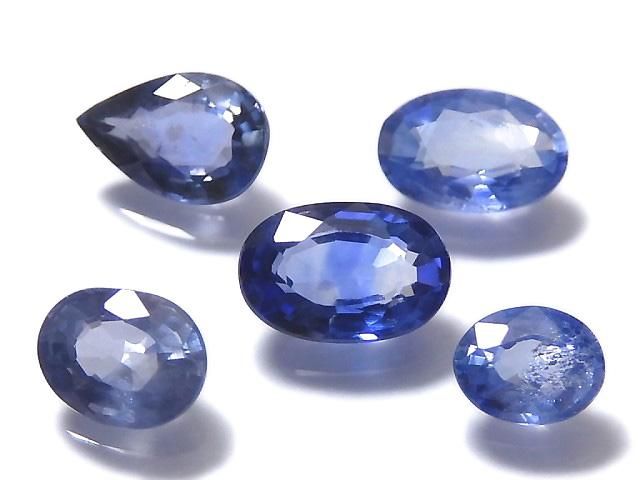 【動画】【1点もの】宝石質ブルーサファイアAAA ルース ファセットカット 5粒セット NO.10の画像