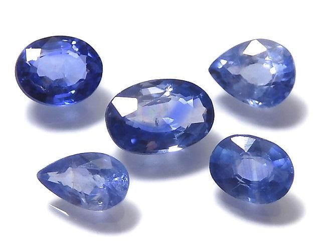 【動画】【1点もの】宝石質ブルーサファイアAAA ルース ファセットカット 5粒セット NO.12の画像