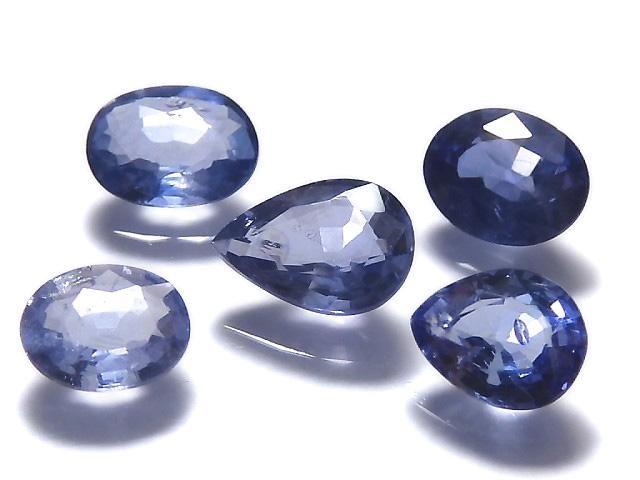 【動画】【1点もの】宝石質ブルーサファイアAAA ルース ファセットカット 5粒セット NO.17の画像