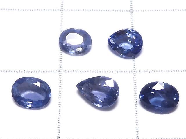 【動画】【1点もの】宝石質ブルーサファイアAAA ルース ファセットカット 5粒セット NO.17 サムネイル2