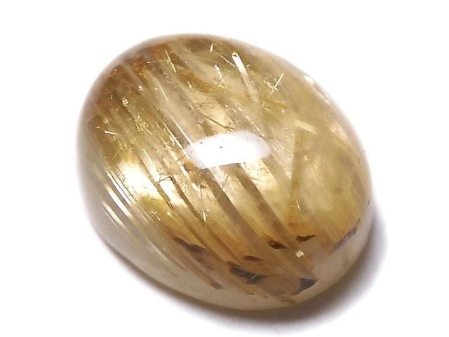 【動画】【1点もの】宝石質ルチルクォーツAAA カボション 1個 NO.105の画像