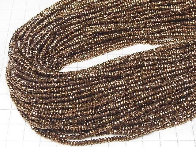 【動画】【素晴らしい輝き】ヘマタイト ボタンカット3×3×1mm ブロンズカラーコーティング 1連(約37cm) サムネイル4