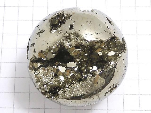 【動画】【1点もの】ゴールデンパイライト スフィア・ラウンド58mm 1個 NO.18 サムネイル2