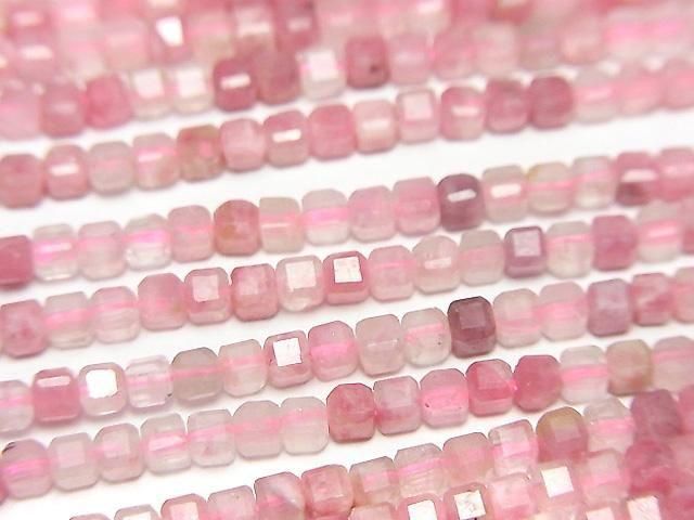 【動画】【素晴らしい輝き】ロードナイトシリカAA++ キューブカット2×2×2mm 1連(約37cm)の画像