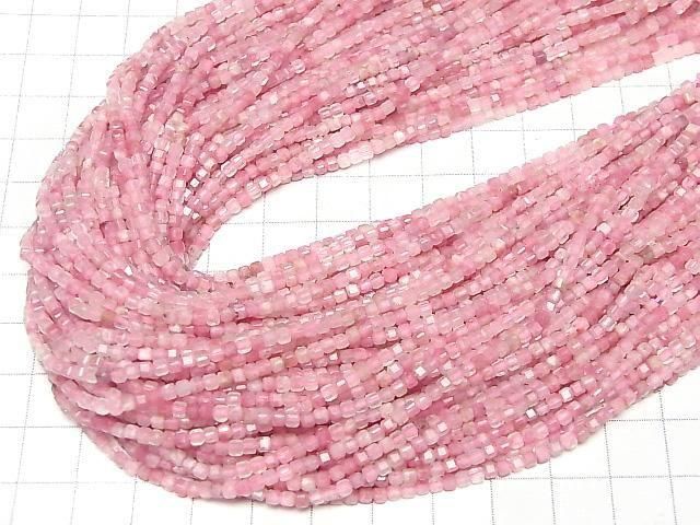 【動画】【素晴らしい輝き】ロードナイトシリカAA++ キューブカット2×2×2mm 1連(約37cm) サムネイル4