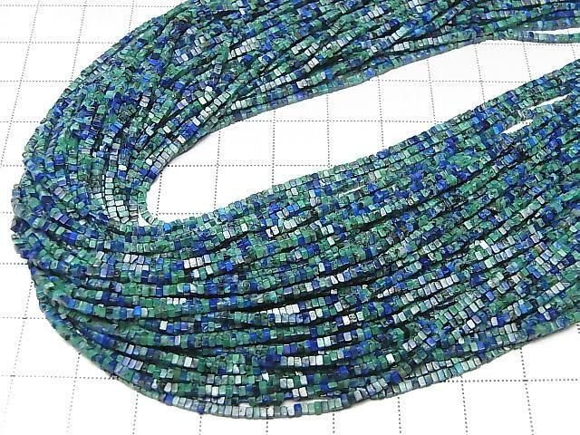 【動画】アズライト(アズマラカイト)AAA スクエアロンデル(ディスク)1.5×1.5×1mm 1連(約36cm) サムネイル4