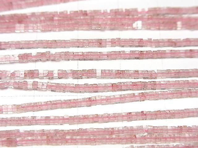 【動画】ピンクエピドートAA++ スクエアロンデル(ディスク)1.5×1.5×1mm 1連(約36cm) サムネイル2