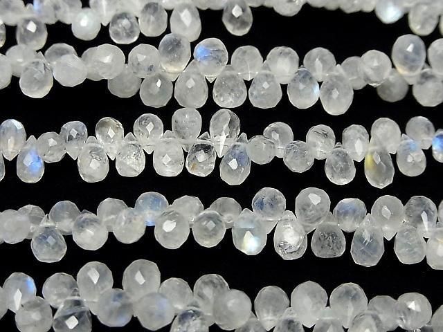 【動画】宝石質レインボームーンストーンAA++ ドロップ ブリオレットカット 半連/1連(約18cm) サムネイル3