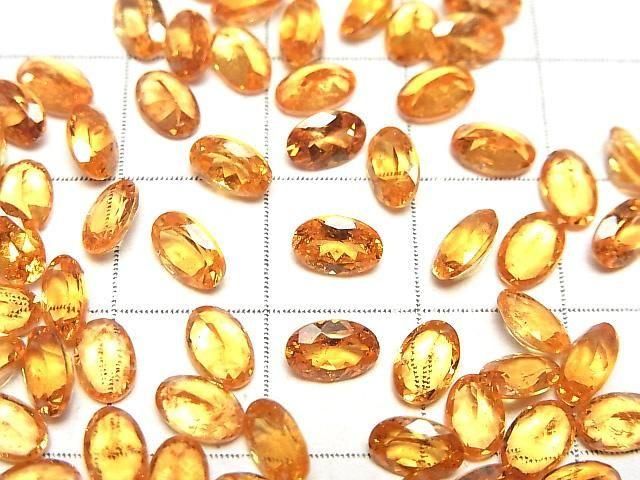 【動画】宝石質スペサルタイトガーネットAAA オーバルファセットカット6×4mm 1粒 サムネイル2