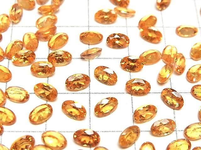 【動画】宝石質スペサルタイトガーネットAAA オーバルファセットカット6×4mm 1粒 サムネイル3