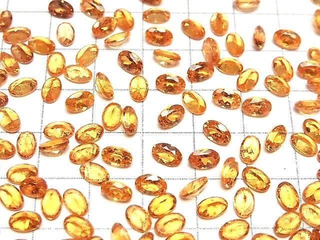【動画】宝石質スペサルタイトガーネットAAA オーバルファセットカット6×4mm 1粒 サムネイル4