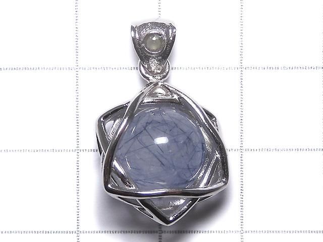 【動画】【1点もの】ブルールチルクォーツ モルダバイト付きペンダントトップ SILVER925製 NO.2 サムネイル2