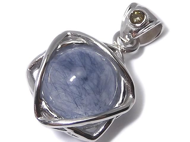 【動画】【1点もの】ブルールチルクォーツ モルダバイト付きペンダントトップ SILVER925製 NO.8の画像