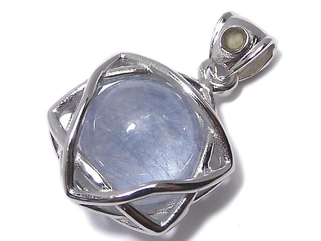 【動画】【1点もの】ブルールチルクォーツ モルダバイト付きペンダントトップ SILVER925製 NO.10の画像