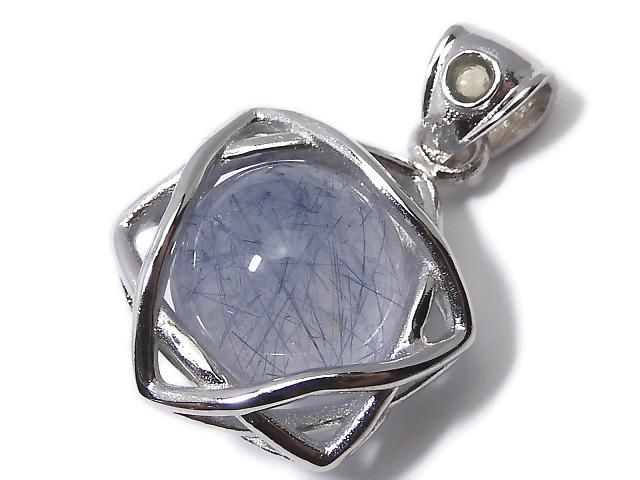 【動画】【1点もの】ブルールチルクォーツ モルダバイト付きペンダントトップ SILVER925製 NO.14の画像