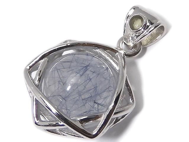 【動画】【1点もの】ブルールチルクォーツ モルダバイト付きペンダントトップ SILVER925製 NO.19の画像