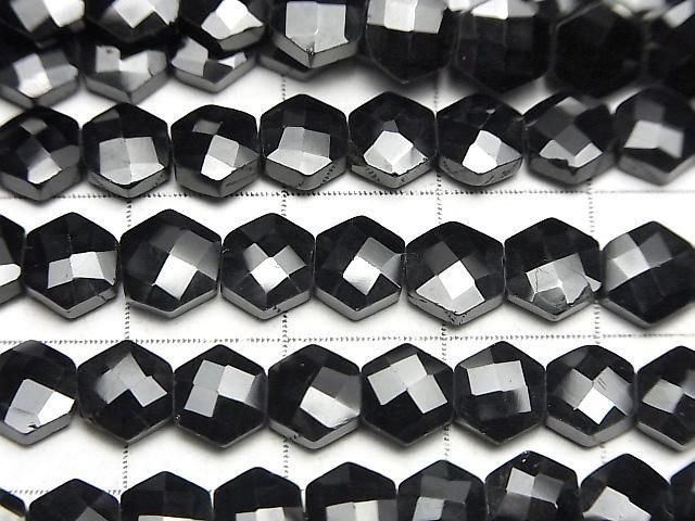 【動画】宝石質ブラックスピネルAAA ヘキサゴンカット 1連(約30cm) サムネイル2