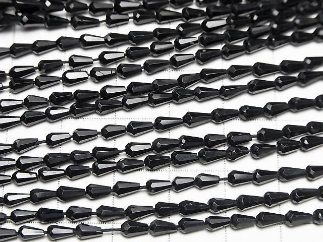 【動画】宝石質ブラックスピネルAAA 縦穴ドロップカット 1連(約32cm) サムネイル3