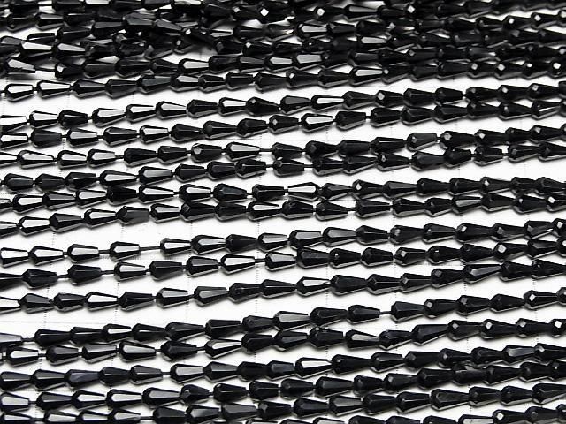【動画】宝石質ブラックスピネルAAA 縦穴ドロップカット 1連(約32cm) サムネイル4