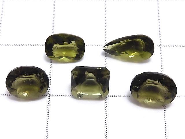 【動画】【1点もの】宝石質モルダバイトAAA ファセットカット ルース 5粒セット NO.17 サムネイル2