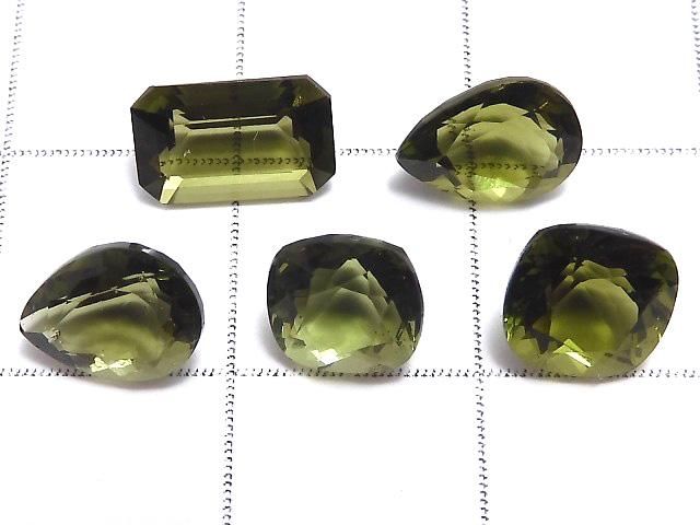 【動画】【1点もの】宝石質モルダバイトAAA ファセットカット ルース 5粒セット NO.18 サムネイル2