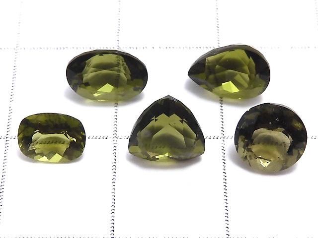 【動画】【1点もの】宝石質モルダバイトAAA ファセットカット ルース 5粒セット NO.20 サムネイル2