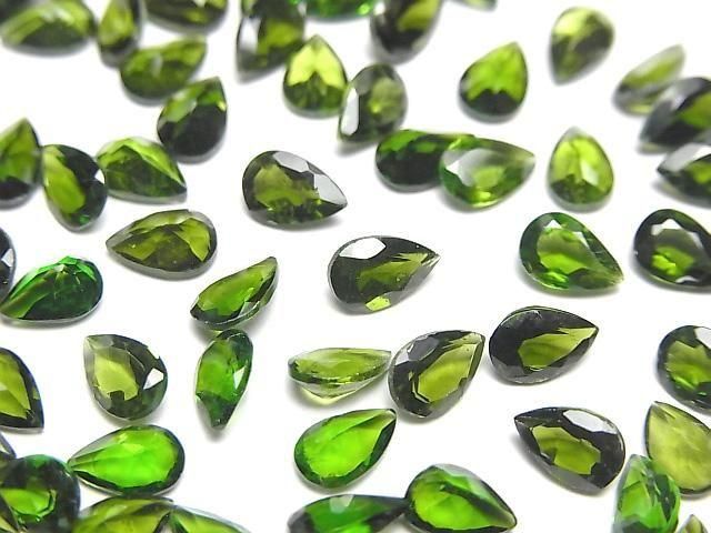 【動画】宝石質クロムダイオプサイドAAA- ルース ペアシェイプファセットカット6×4mm 2粒の画像