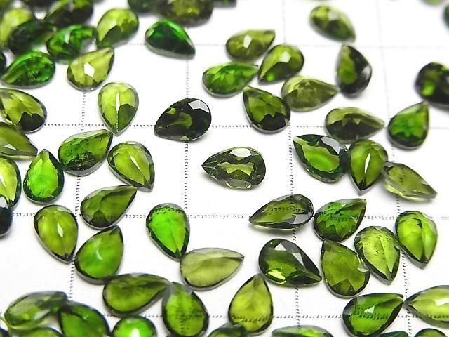 【動画】宝石質クロムダイオプサイドAAA- ルース ペアシェイプファセットカット6×4mm 2粒 サムネイル2