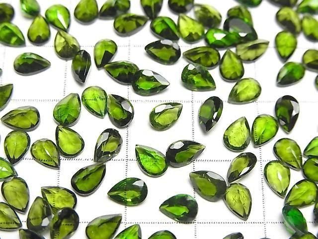 【動画】宝石質クロムダイオプサイドAAA- ルース ペアシェイプファセットカット6×4mm 2粒 サムネイル3