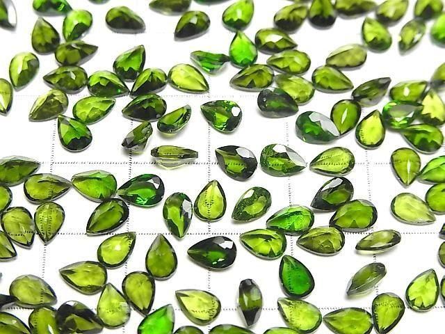 【動画】宝石質クロムダイオプサイドAAA- ルース ペアシェイプファセットカット6×4mm 2粒 サムネイル4