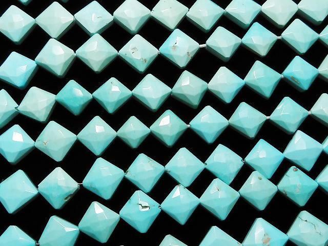 【動画】アリゾナ産スリーピングビューティーターコイズAAA- ダイヤカット 1連(約19cm) サムネイル4
