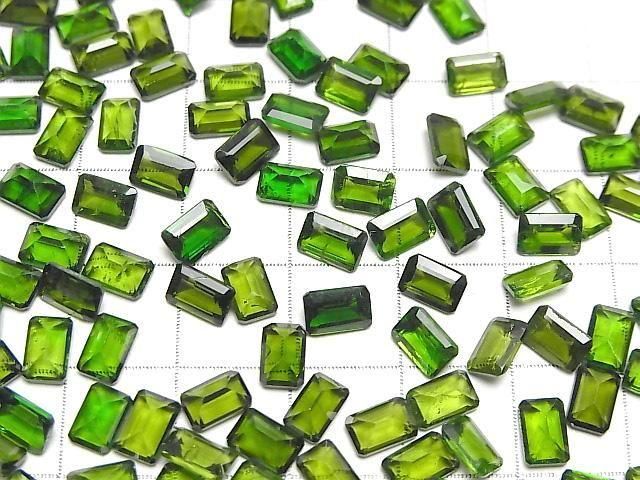 【動画】宝石質クロムダイオプサイドAAA- ルース レクタングルファセットカット6×4mm 2粒 サムネイル4