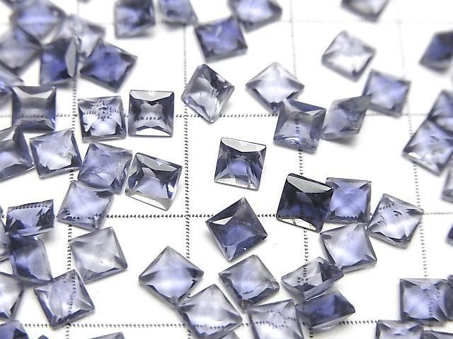 【動画】宝石質アイオライトAAA- ルース プリンセスカット4×4mm 5粒 サムネイル2
