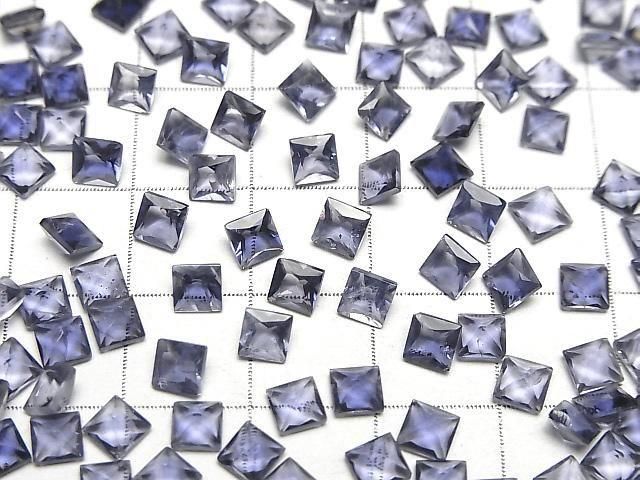 【動画】宝石質アイオライトAAA- ルース プリンセスカット4×4mm 5粒 サムネイル3