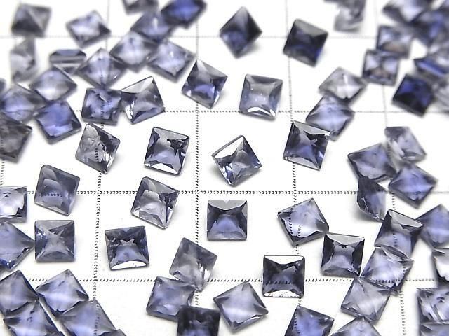 【動画】宝石質アイオライトAAA- ルース プリンセスカット4×4mm 5粒 サムネイル4