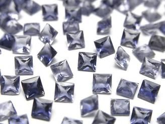 【動画】宝石質アイオライトAAA- ルース プリンセスカット4×4mm 5粒