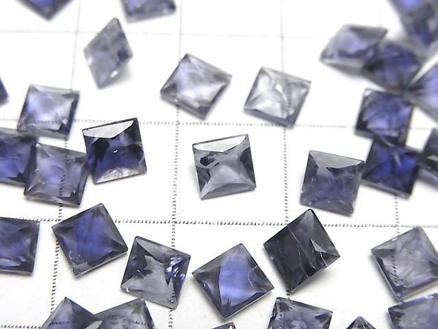 【動画】宝石質アイオライトAAA- ルース プリンセスカット5×5mm 3粒 サムネイル2