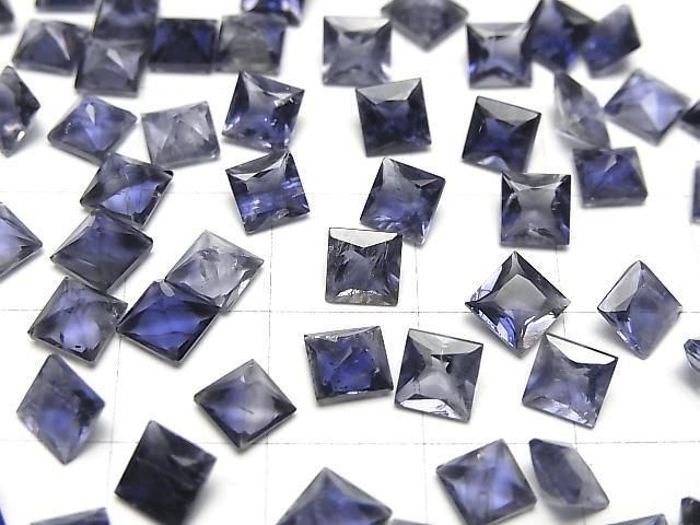 【動画】宝石質アイオライトAAA- ルース プリンセスカット5×5mm 3粒 サムネイル3