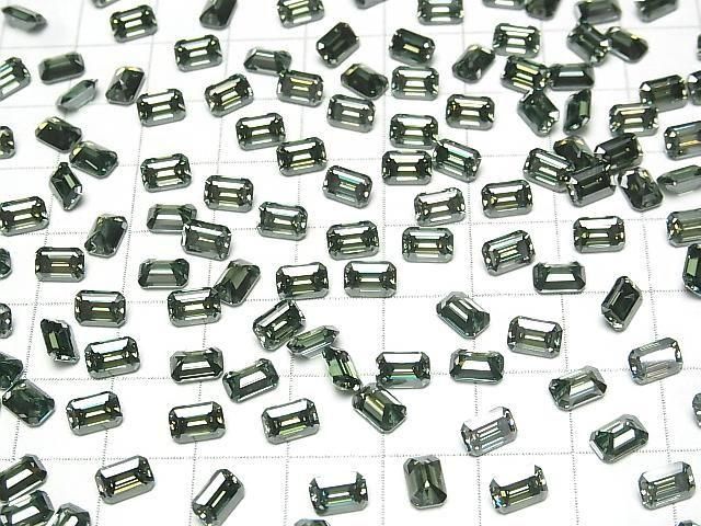 【動画】モアサナイトAAA ルース レクタングルファセットカット6×4mm 【グリーン】 1粒 サムネイル4