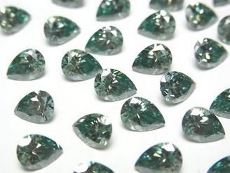 【動画】モアサナイトAAA ルース ペアシェイプファセットカット7×5mm 【グリーン】 1粒