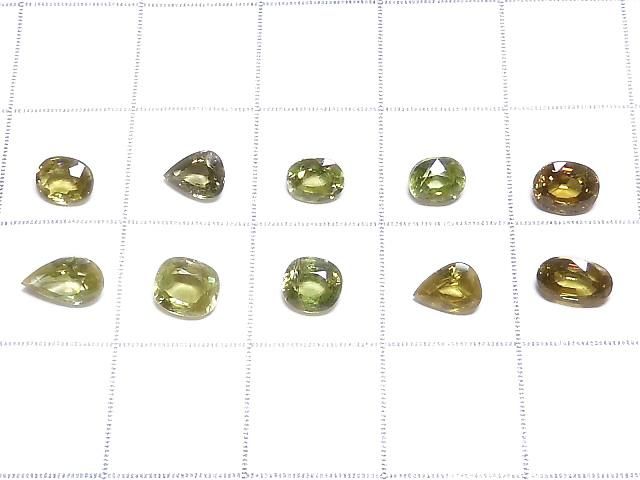 【動画】【1点もの】宝石質スフェーン(チタナイト)AAA ルース ファセットカット 10粒セット NO.266 サムネイル2