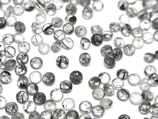 【動画】宝石質トルマリンクォーツAAA- ルース ラウンドファセットカット3×3mm 10粒の画像