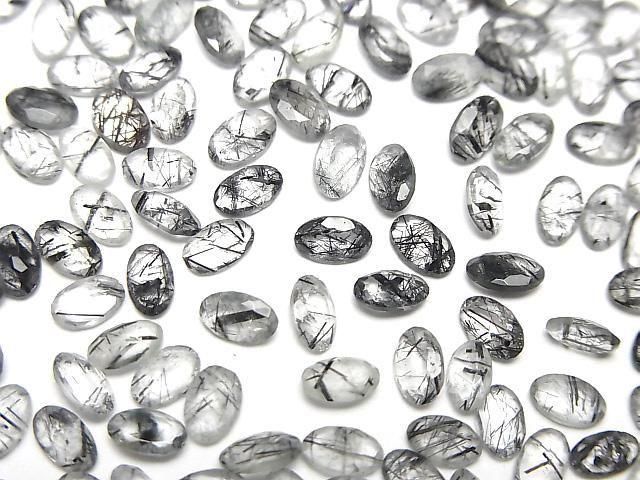 【動画】宝石質トルマリンクォーツAAA- ルース オーバルファセットカット5×3mm 5粒の画像