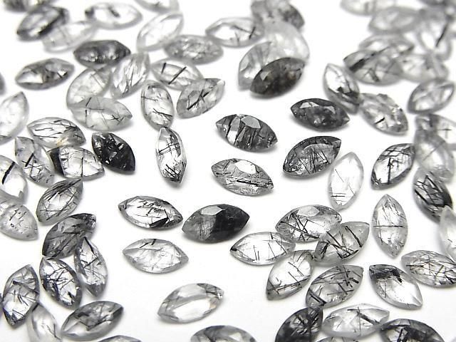 【動画】宝石質トルマリンクォーツAAA- ルース マーキスファセットカット6×3mm 5粒の画像