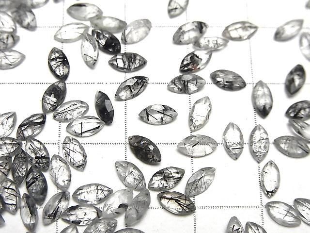 【動画】宝石質トルマリンクォーツAAA- ルース マーキスファセットカット6×3mm 5粒 サムネイル2