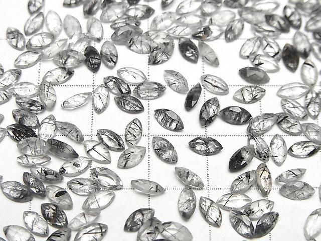 【動画】宝石質トルマリンクォーツAAA- ルース マーキスファセットカット6×3mm 5粒 サムネイル3