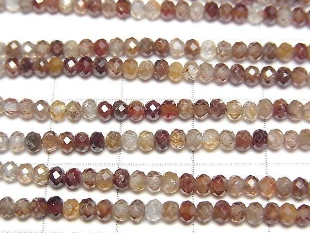 【動画】【素晴らしい輝き】天然ブラウンジルコンAA 極小ボタンカット3×3×2mm 1連(約36cm) サムネイル2